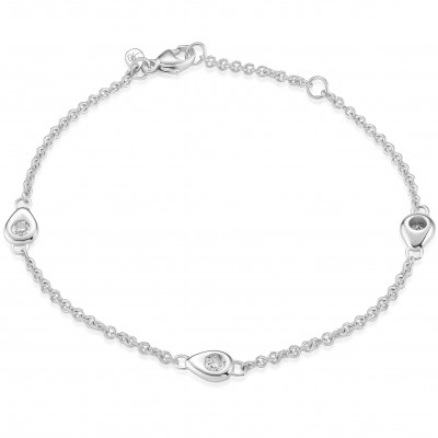 Orphelia® 'Arina' Femmes Or blanc 18C Bracelet - Argent TR-005/1