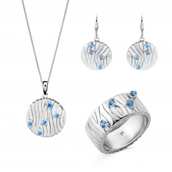 Orphelia® 'Babette' Femmes Argent Set: Necklace + Earrings + Ring - Argent SET-7504