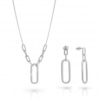 Orphelia® 'Essence' Femmes Argent Set: Necklace + Earrings - Argent SET-7560