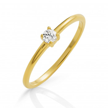 Solitaire Sterling Silver Ring ZR-7527/G