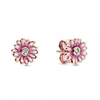 Pandora® 'Pink Daisy Flower' Femmes Métal plaqué Puce d'oreille - Rosé 288773C01