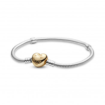 Pandora® 'Moments Heart' Femmes Argent Bracelet - argent/or 568707C00-20
