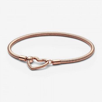 Pandora® 'Moments Heart' Femmes Métal plaqué Bracelet - Rosé 582257C00-18