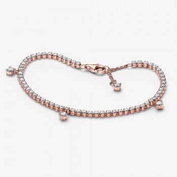 Pandora® 'Sparkling Drop' Femmes Métal plaqué Bracelet - Rosé 582401C01-18