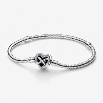 Pandora® 'Infinity Heart' Femmes Argent Bracelet - Argent 592645C01-18