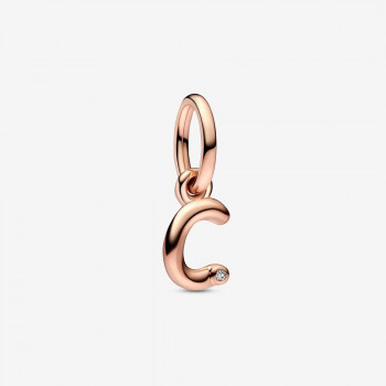 Pandora® 'Script Alphabet' Femmes Métal plaqué Charm - Rosé 782472C01