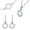Orphelia® 'Jasmine' Femmes Argent Set: Bracelet + Earrings + Necklace - Argent SET-7076