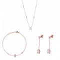 Orphelia® 'Elodie' Femmes Argent Set: Collier + Bracelet + Boucles d'oreilles - Rosé SET-7419