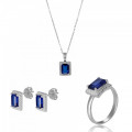 Orphelia® 'Enora' Femmes Argent Set: Necklace + Earrings + Ring - Argent SET-7425/SA