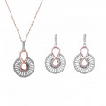 Orphelia® 'Frida' Femmes Argent Set: Necklace + Earrings - Rosé SET-7437