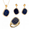 Orphelia® 'Amara' Femmes Argent Set: Necklace + Earrings + Ring - Or SET-7468