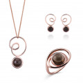 Orphelia® 'Eugenia' Femmes Argent Set: Necklace + Earrings + Ring - Rosé SET-7495
