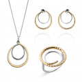 Orphelia® 'Bastien' Femmes Argent Set: Necklace + Earrings + Ring - argent/or SET-7499