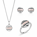 Orphelia® 'Maxwell' Femmes Argent Set: Necklace + Earrings + Ring - Argent/Rose SET-7501