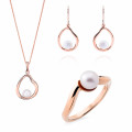 Orphelia® 'Baptiste' Femmes Argent Set: Necklace + Earrings + Ring - Rosé SET-7507/RG